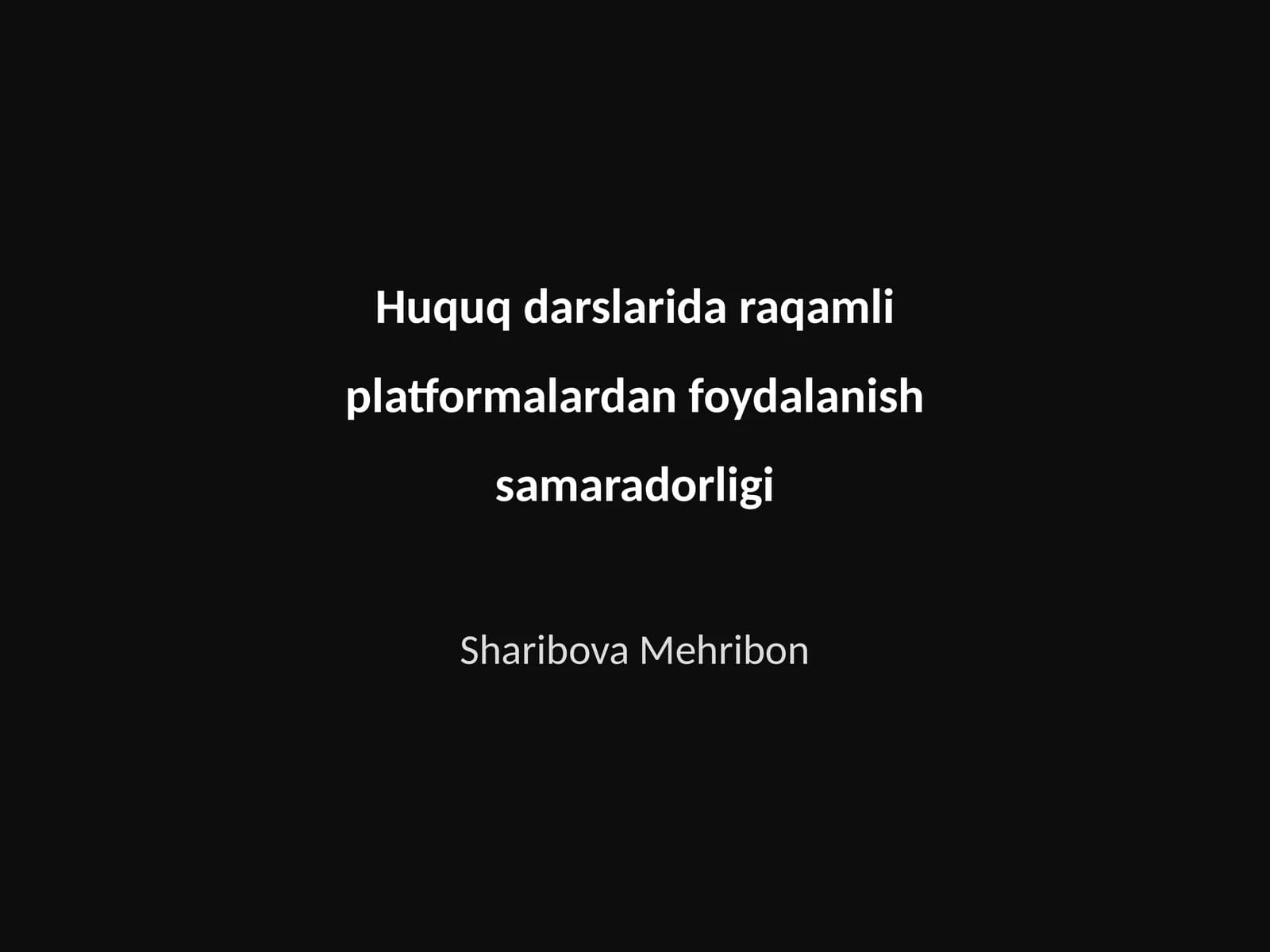 Raqamli Platformalardan Foydalanish Samaradorligi