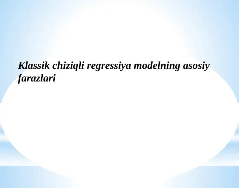 Ko‘po‘zgaruvchili chiziqli regressiya modeli
