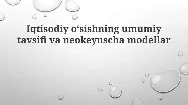 Neo-Keynesian Modellarni Siyosiy Oqibatlari