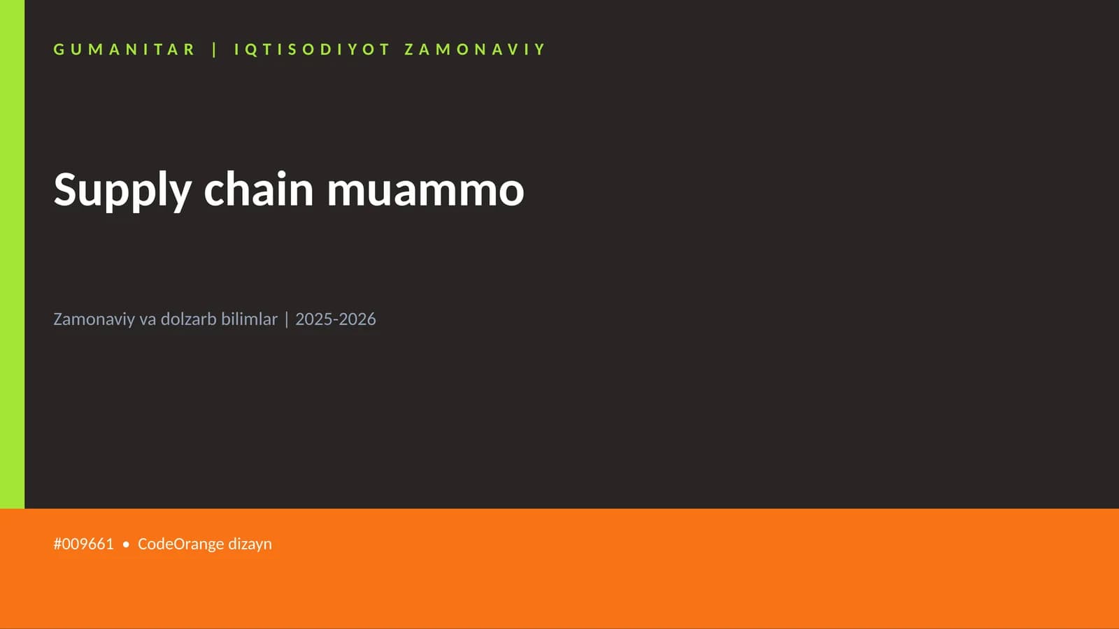 Supply chain muammo
