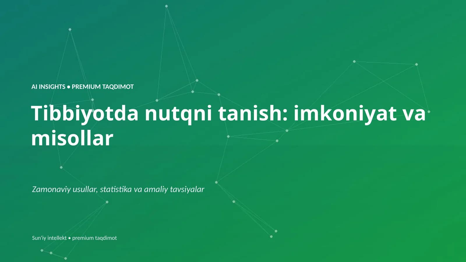 Tibbiyotda nutqni tanish: imkoniyat va misollar