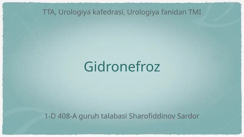 Gidronefroz