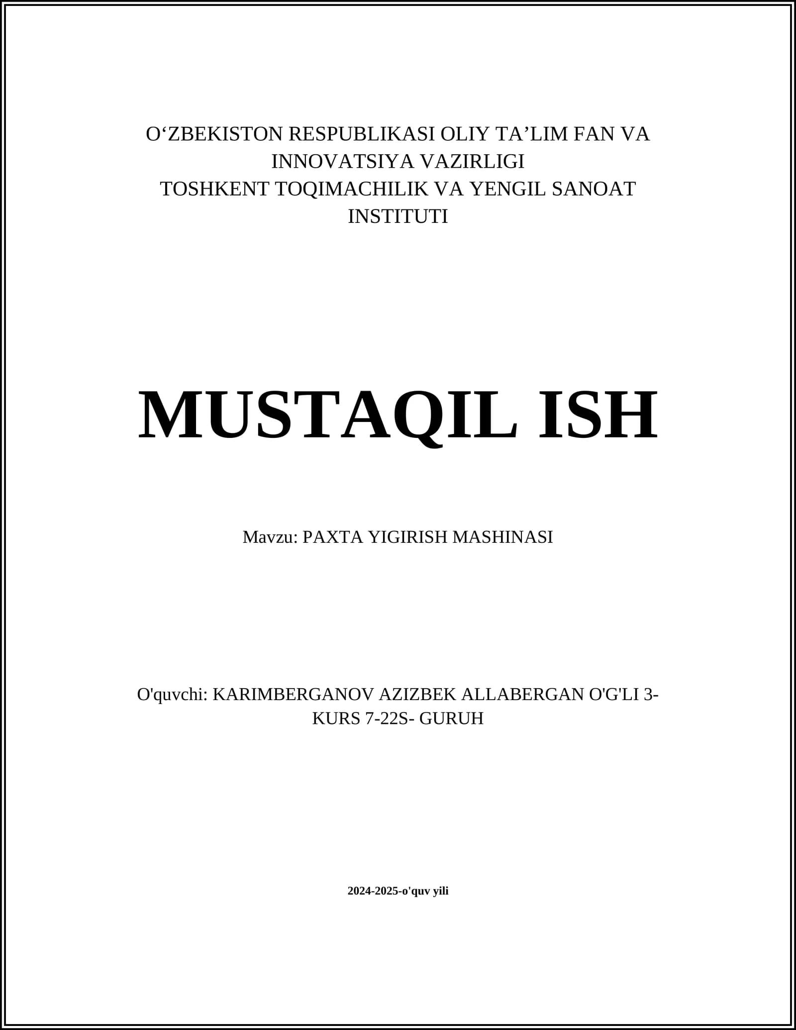 Paxta yigirish mashinasi