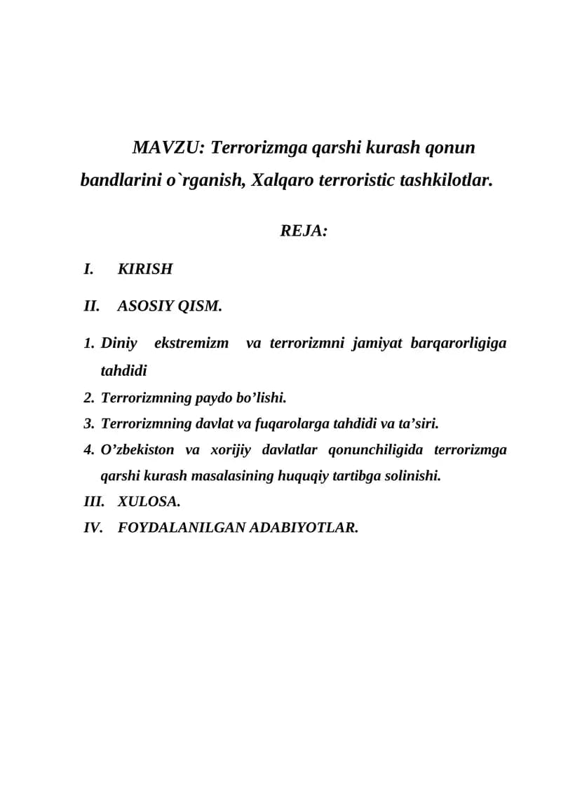 Terrorizm bilan kurashish qonunlari