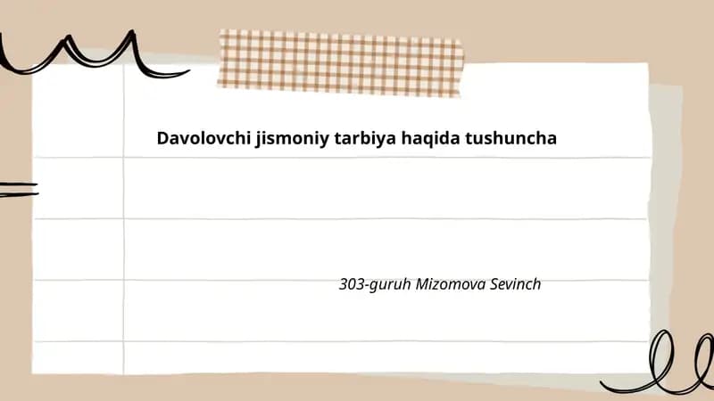 Davolovchi jismoniy tarbiya haqida tushuncha