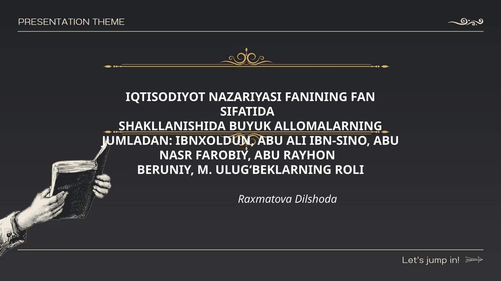 IQTISODIYOT NAZARIYASI FANINING FAN SIFATIDA