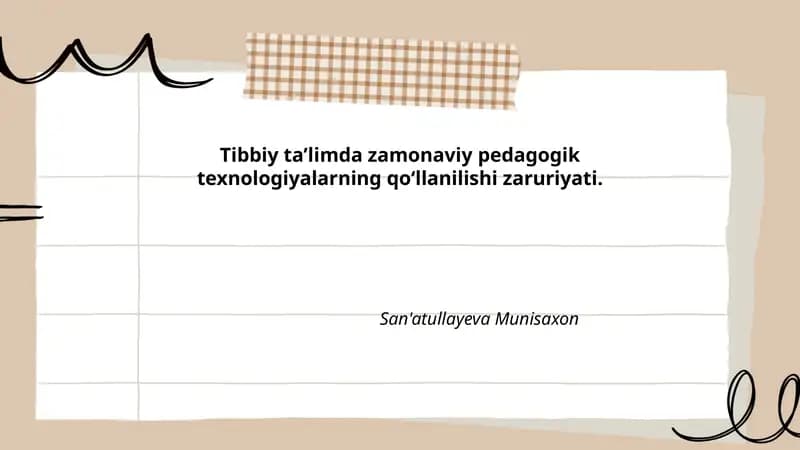 Tibbiy ta'limda innovatsion pedagogik texnologiyalar