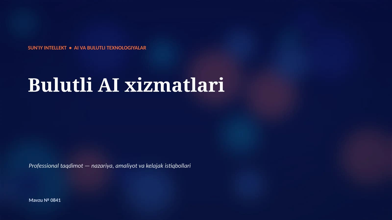 Bulutli AI xizmatlari