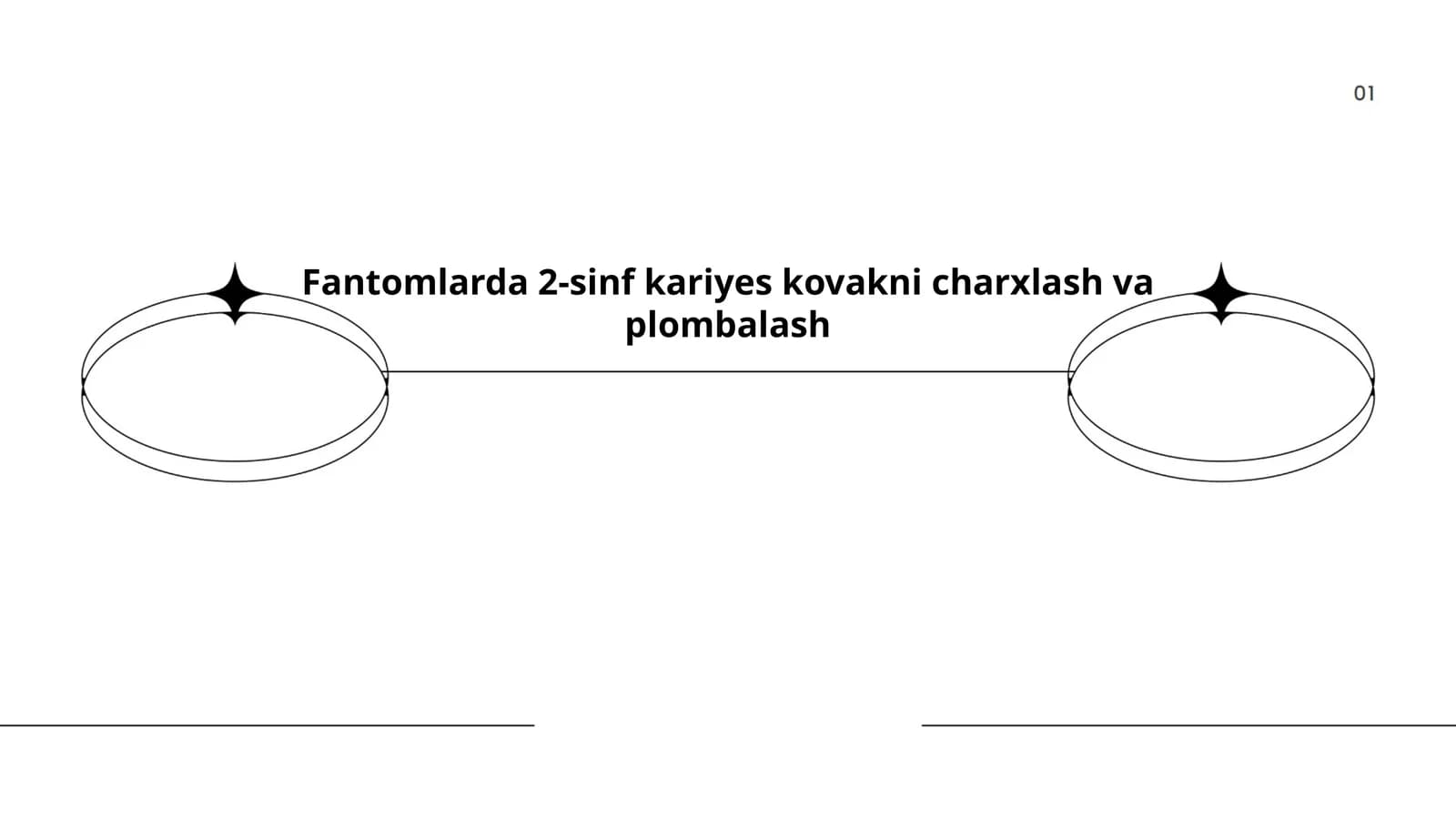 Fantomlarda 2-sinf kariyes kovakni charxlash va plombalash
