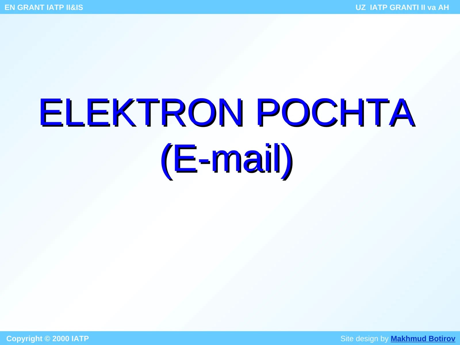 Elektron pochta(E-mail)