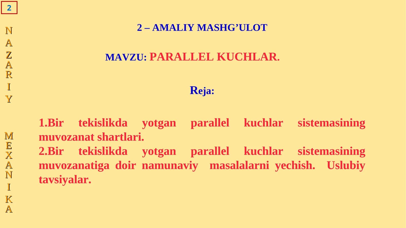 PARALLEL KUCHLAR