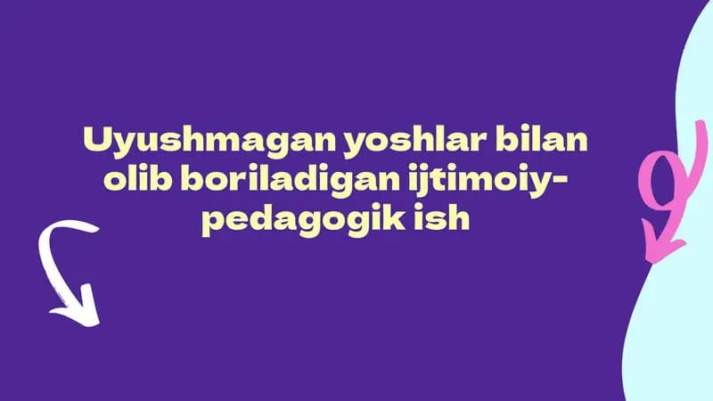 Uyushmaganyoshlarbilanolibboriladiganijtimoiy-pedagogikish
