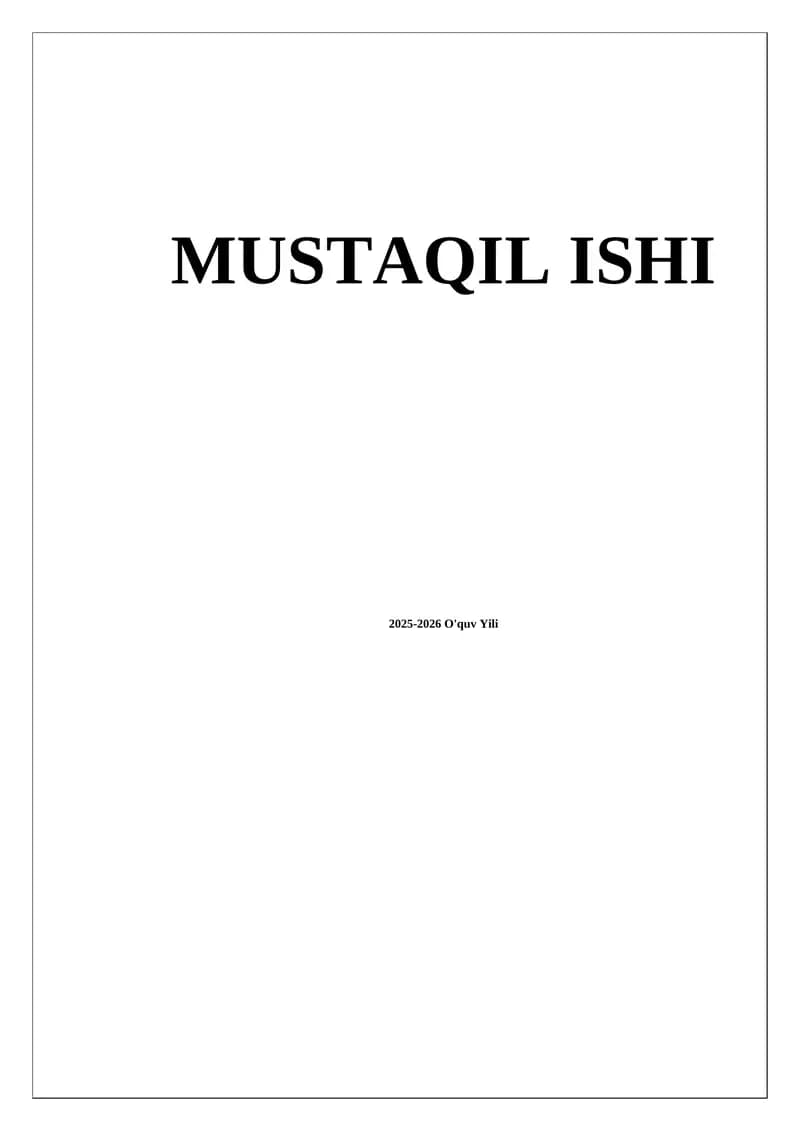 MUSTAQIL ISHI