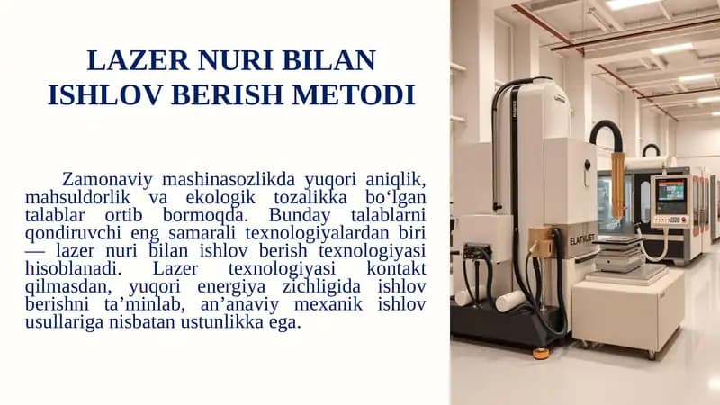 LAZER NURI BILAN ISHLOV BERISH METODI