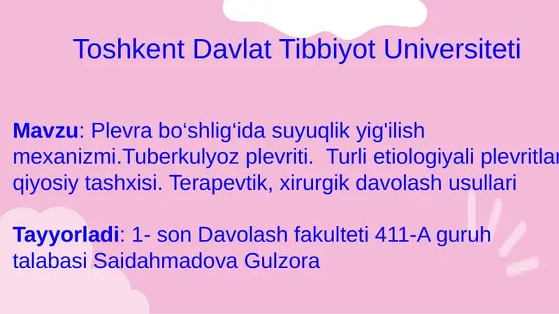 Tuberkulyoz plevriti