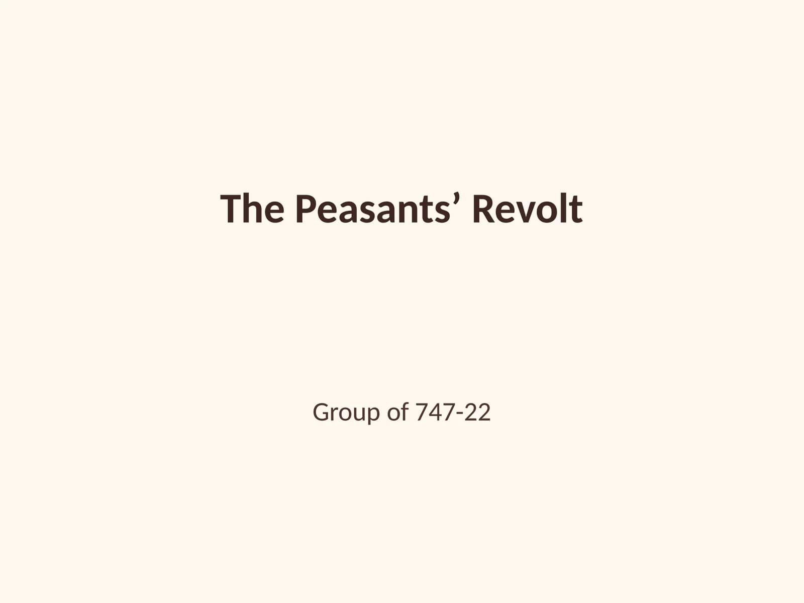 Peasants’ Revolt