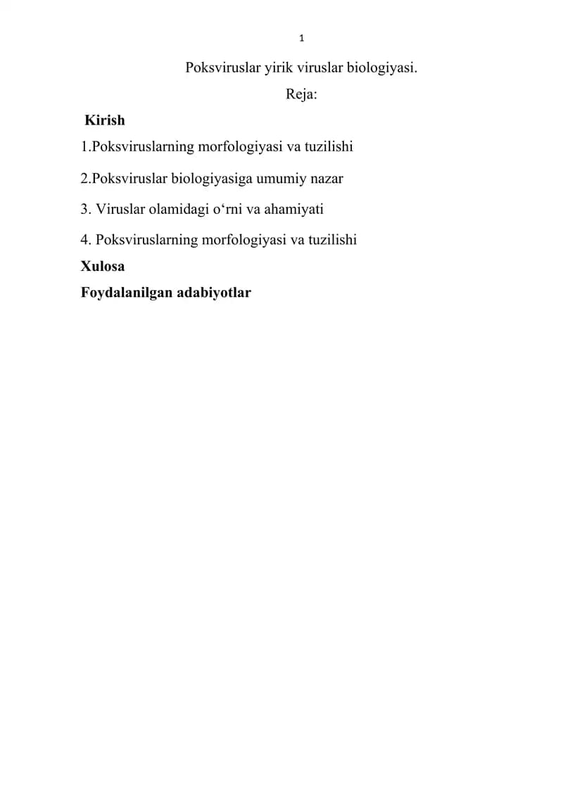 Poksviruslar biologiyasi