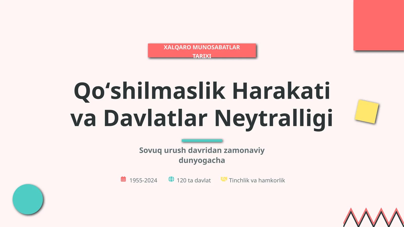 XALQARO MUNOSABATLAR TARIXI