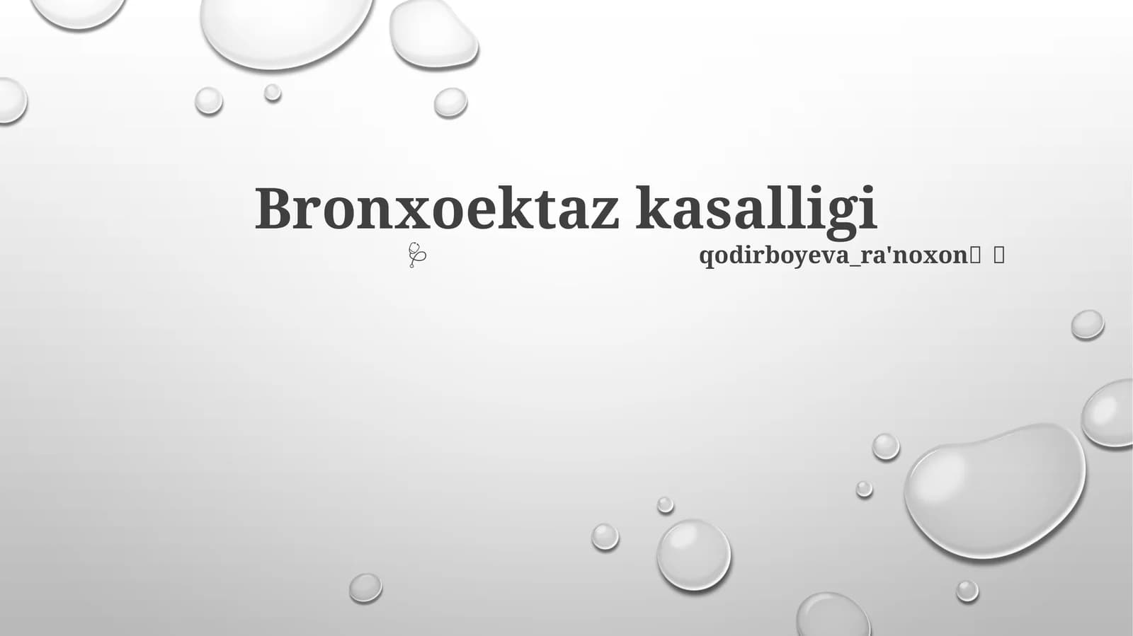 Bronxoektaziya - bu 2 mm dan ortiq kengaygan, doimiy kengaygan bronxlarga xos bo'lgan qaytarilmas o'zgarishlar bilan tavsiflanadigan nafas yo'llarining surunkali kasalligi
