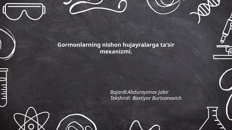 Gormonlarning nishon hujayralarga ta'sir mexanizmi