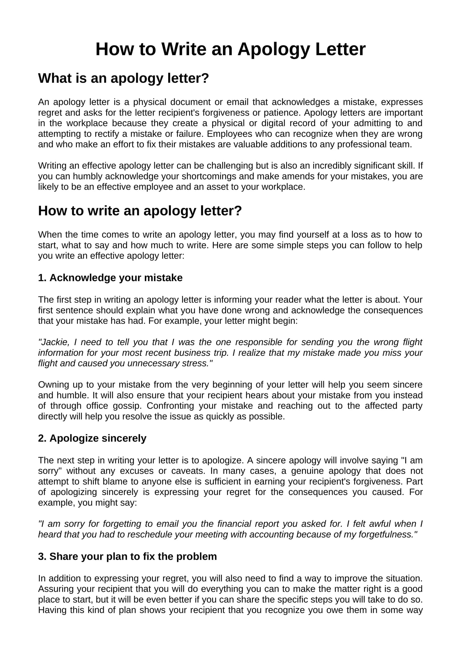 How to Write an Apology Letter