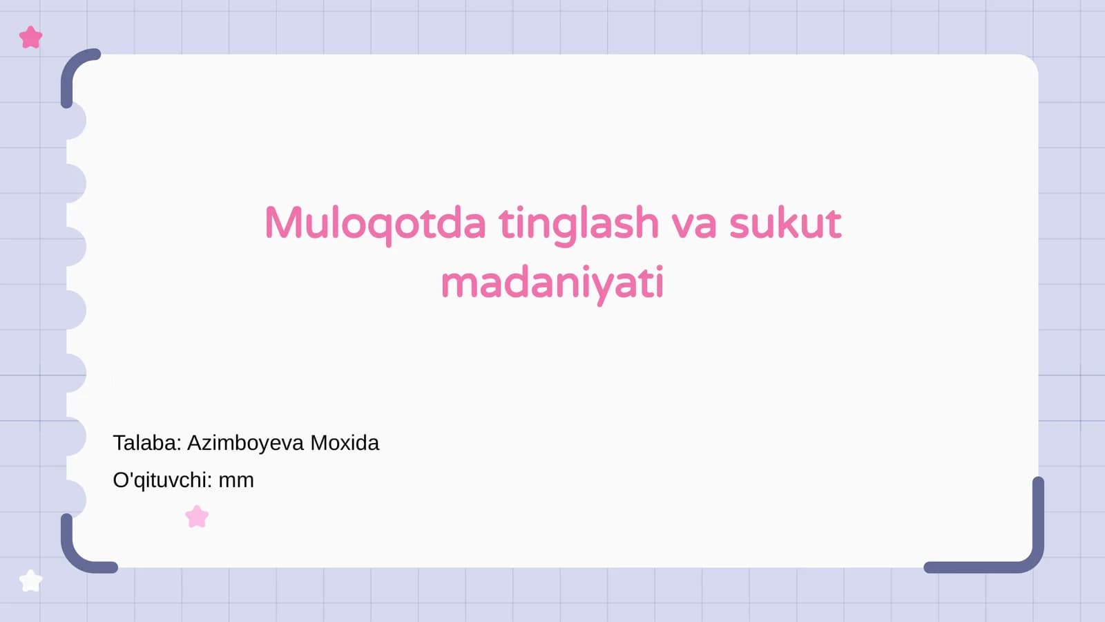Muloqotda tinglash va sukut madaniyati