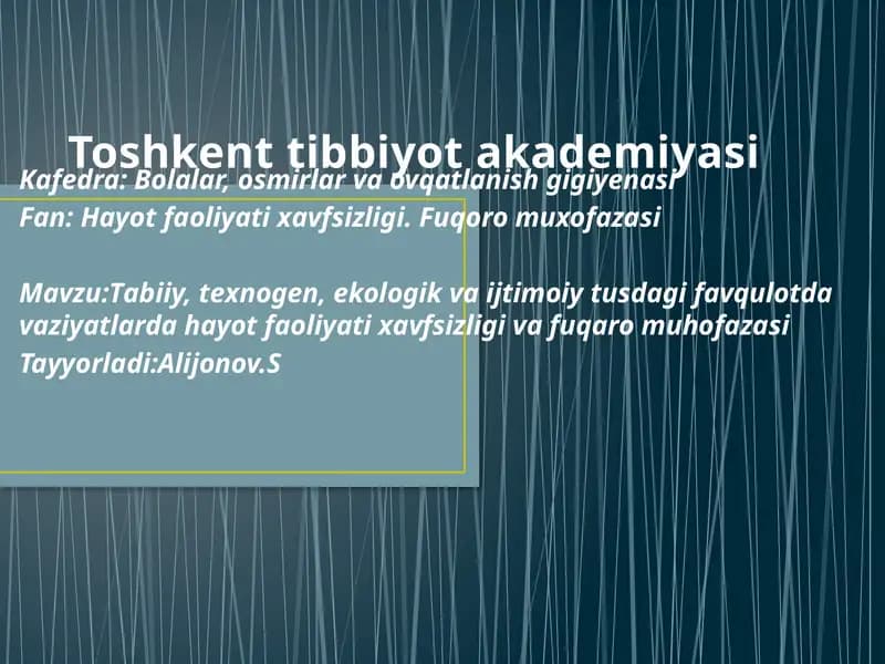 Toshkent Tibbiyot Akademiyasi