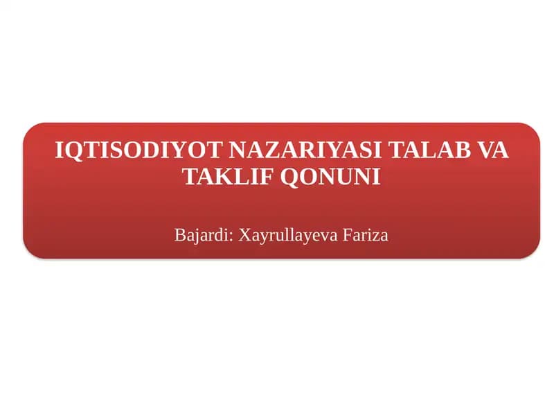 Talablar va qondirilish darajasi