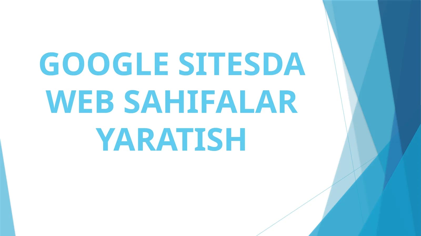 GOOGLE SITESDA WEB SAHIFALAR YARATISH