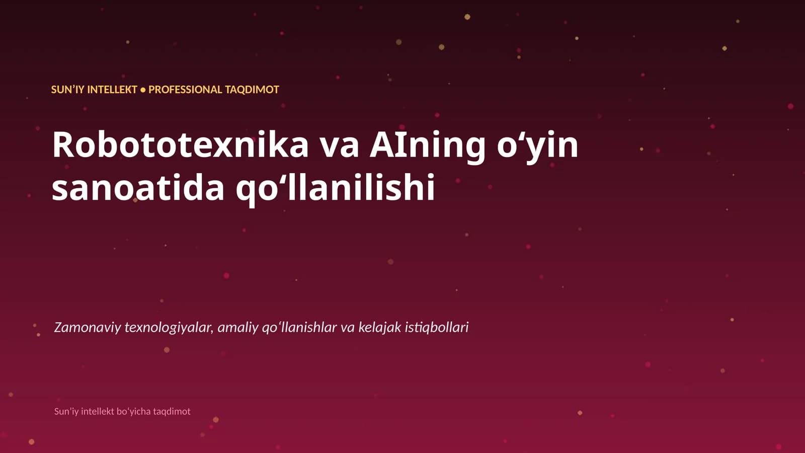 Robototexnika va AIning oʻyin sanoatida qoʻllanilishi