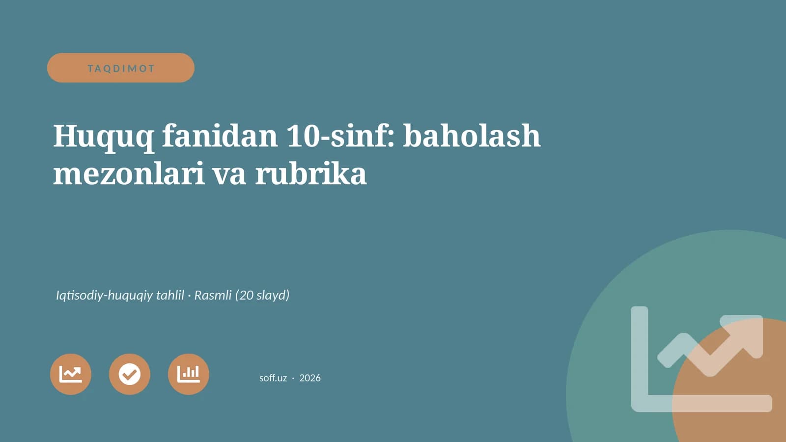 Huquq fanidan 10-sinf: baholash mezonlari va rubrika