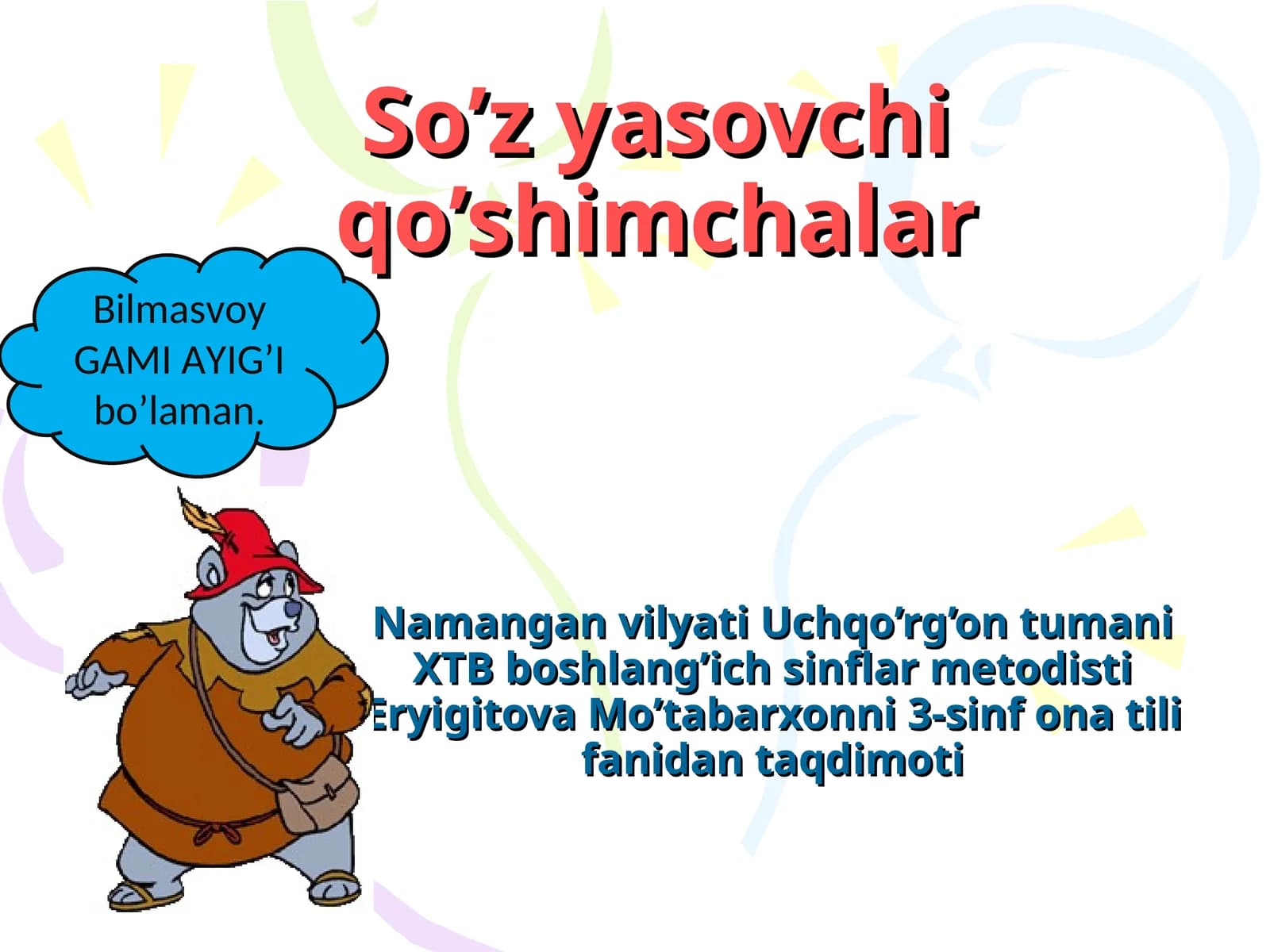 So’z yasovchi qo’shimchalar