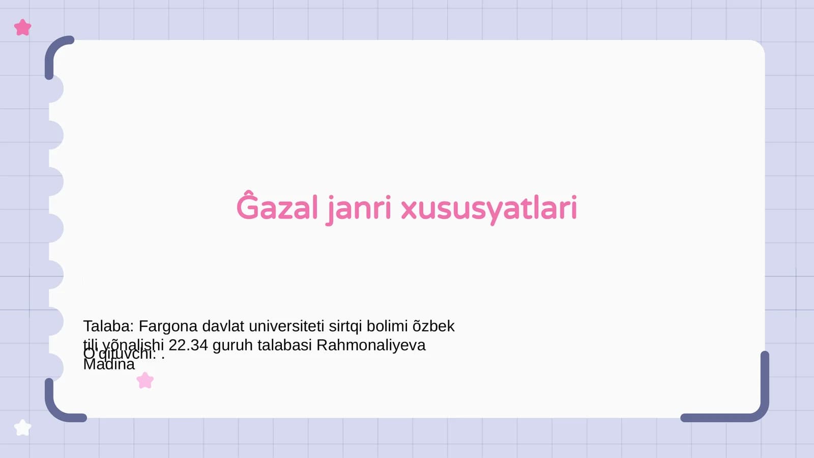 Ĝazal janri xususyatlari