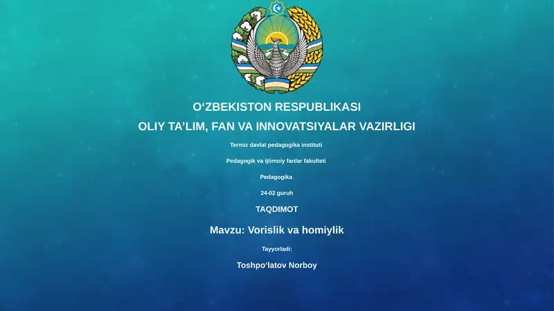 Vorislik va homiylik