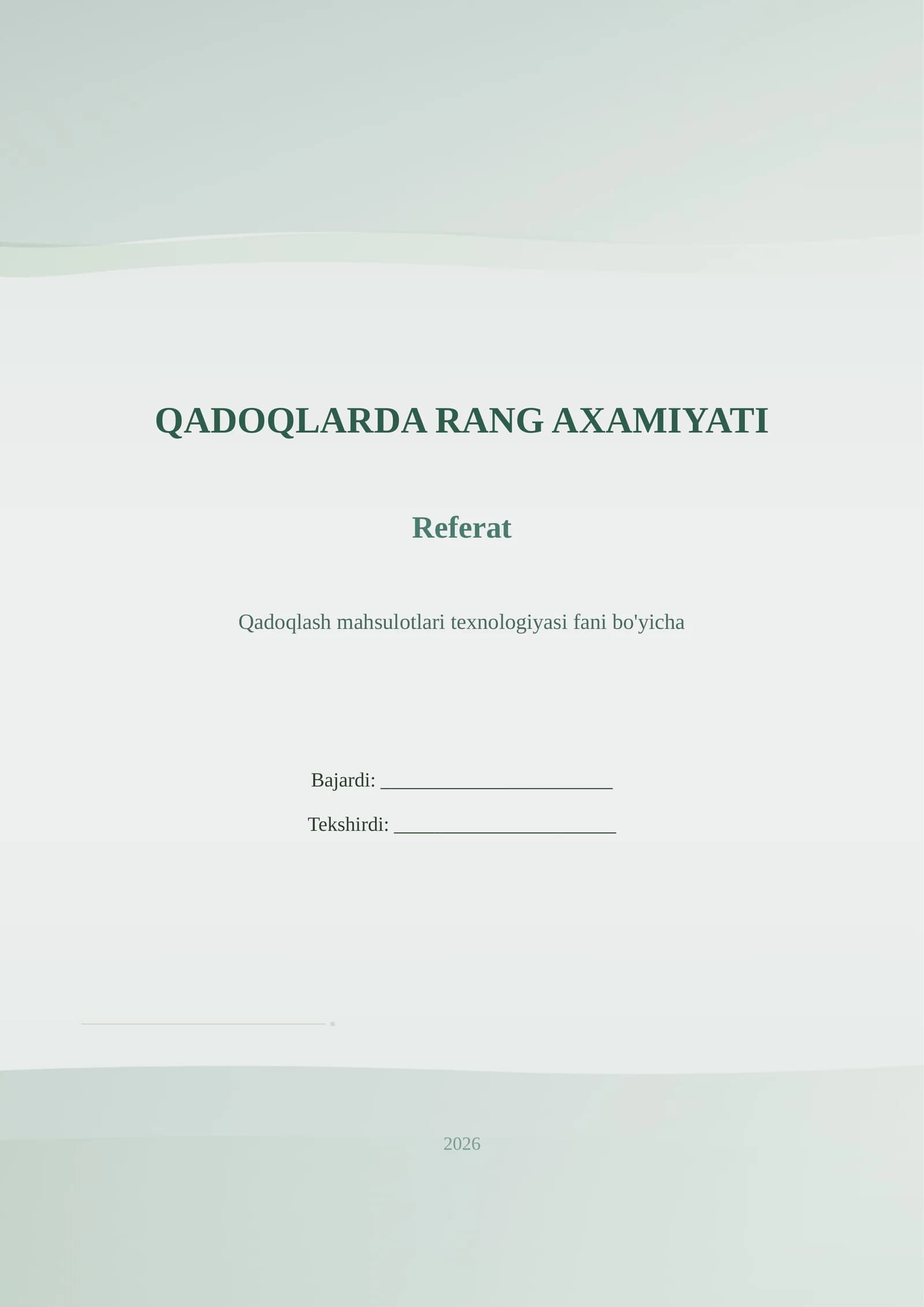 QADOQLARDA RANG AXAMIYATI