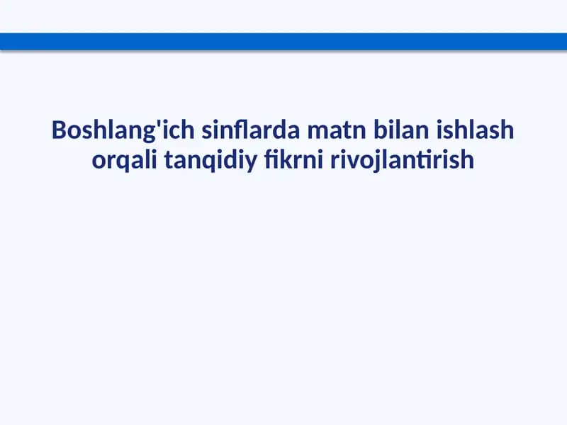 Tanqidiy fikrlash