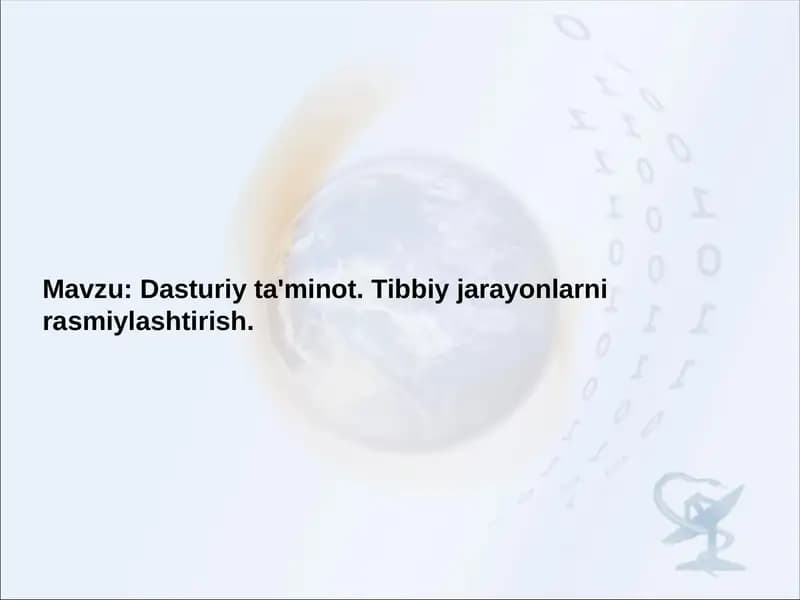 Tibbiy vazifalarni rasmiylashtirish