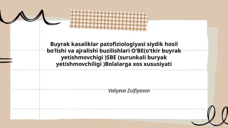Buyrak kasaliklar patofiziologiyasi