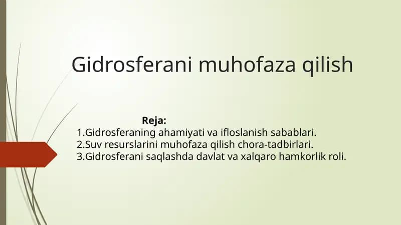 Gidrosfera muhofazalash