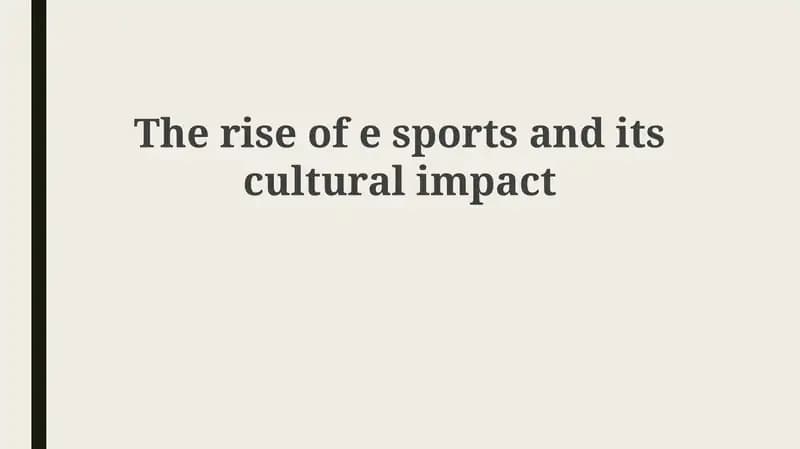 Esports: From Niche Hobby to Global Phenomenon