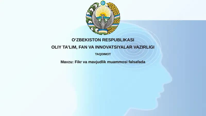 Fikrvamavjudlikmuammosifalsafada