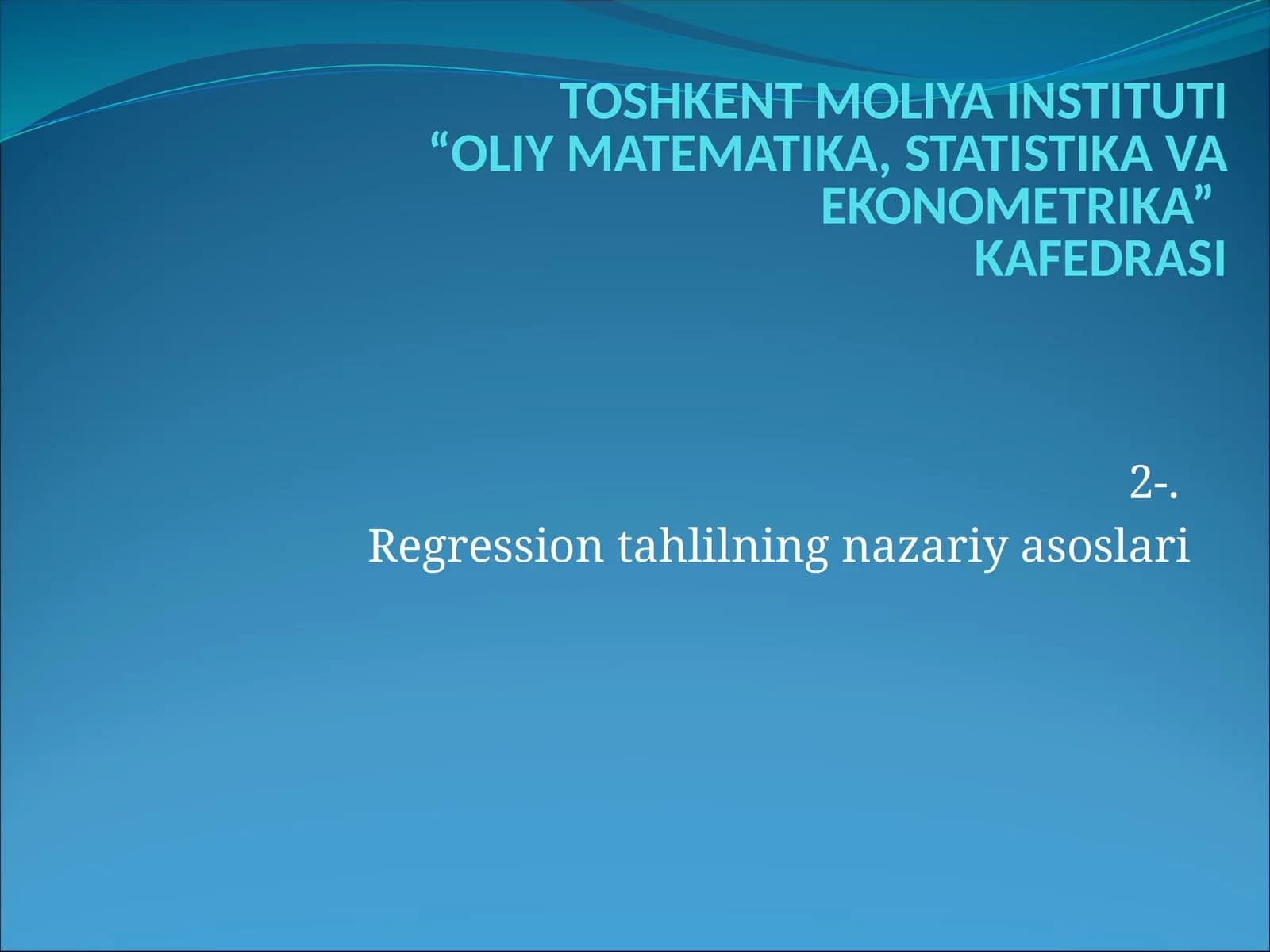Regression tahlilning nazariy asoslari