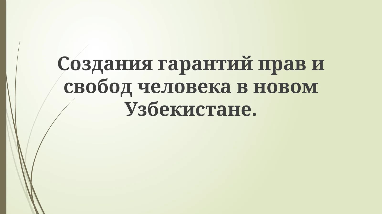 СозданиягарантийправисвободчеловекавновомУзбекистане