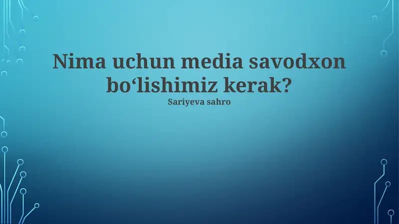 Soxta Yangiliklar va Manipulyatsiyadan Himoya