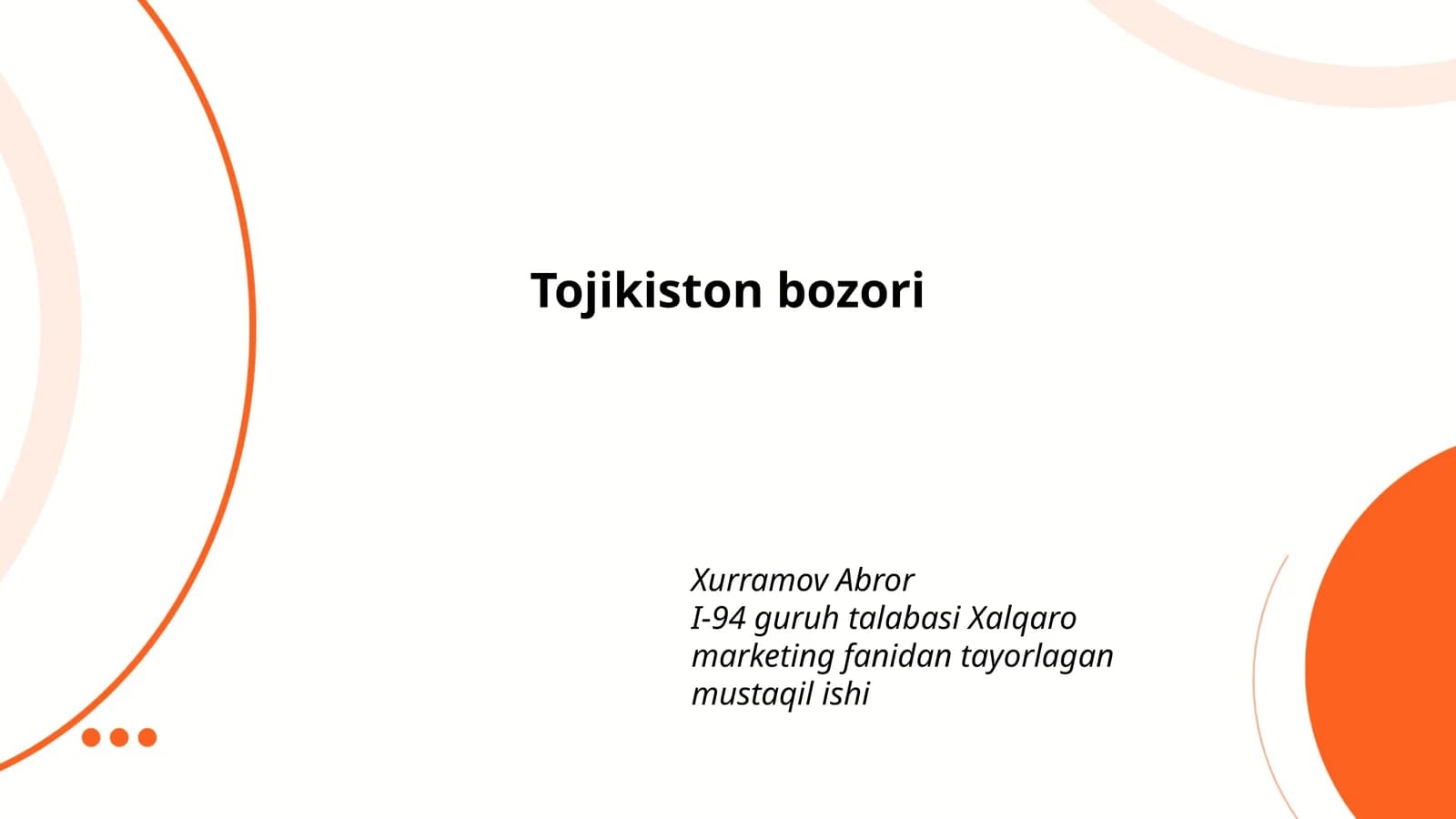 Tojikiston bozori
