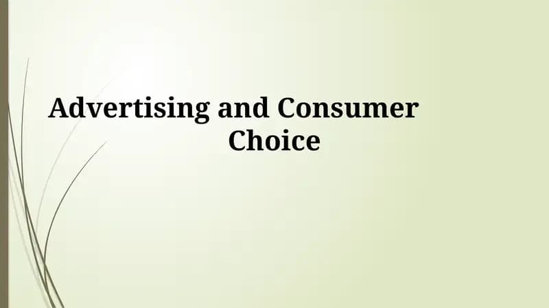 Understanding Advertising & Consumer Choice