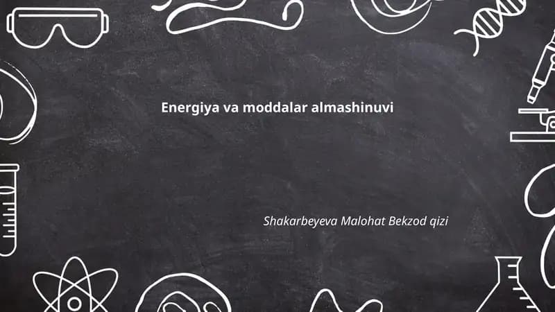 Energiya va moddalar almashinuvi