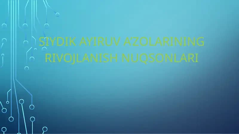 Siydikayiruva’zolariningrivojlanishnuqsonlari