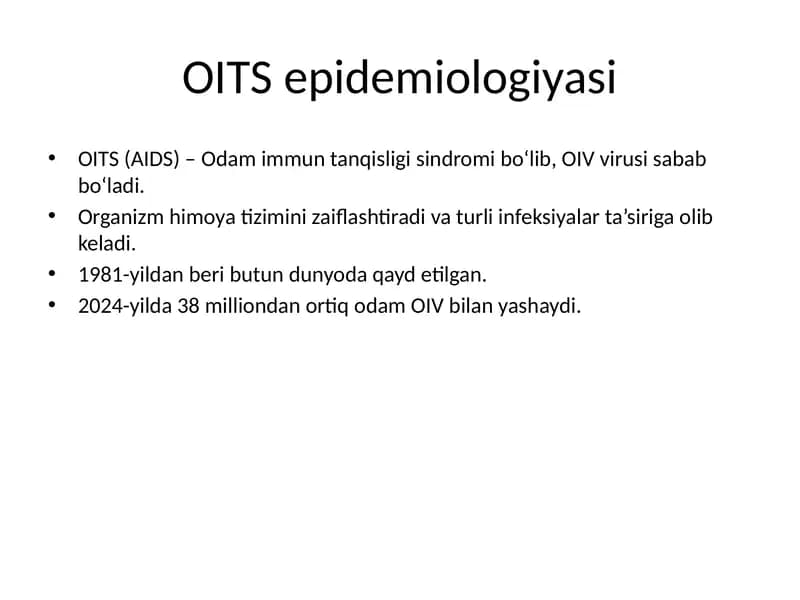 OITS epidemiologiyasi