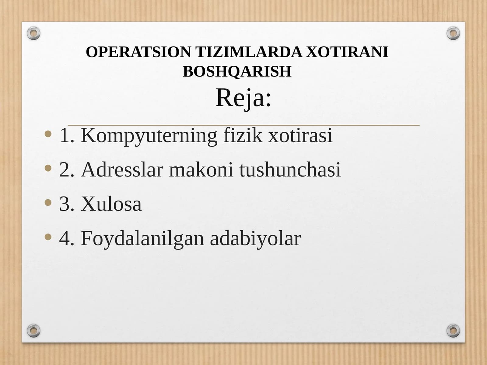 Kompyuterning fizik xotirasi